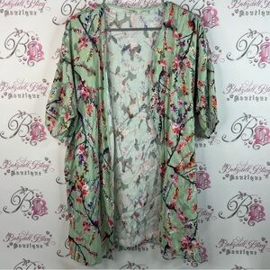 Darling London cardigan waterfall open style flowers Pastel Floral Kimono